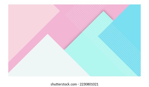 Abstract Paper Colorful Background with Memphis Papercut Style and Pastel Color for Wallpaper
