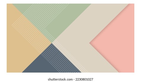 Abstract Paper Colorful Background with Memphis Papercut Style and Pastel Color for Wallpaper