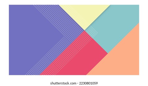 Abstract Paper Colorful Background with Memphis Papercut Style and Pastel Color for Wallpaper