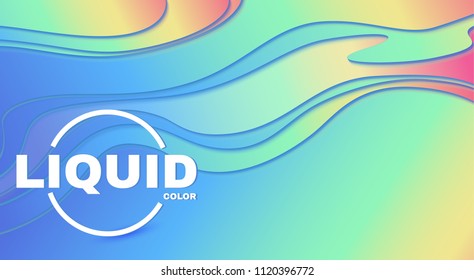 Abstract Paper Cut 3D Wave Background. Rainbow Coloe Soft Design. Vector illustration