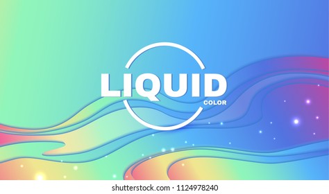 Abstract Paper Cut 3D Wave Background. Rainbow Coloe Soft Design. Vector illustration