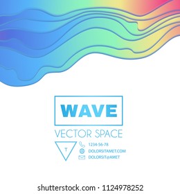 Abstract Paper Cut 3D Wave Background. Rainbow Coloe Soft Design. Vector illustration