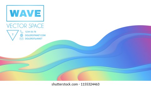 Abstract Paper Cut 3D Wave Background. Rainbow Coloe Soft Design. Vector illustration