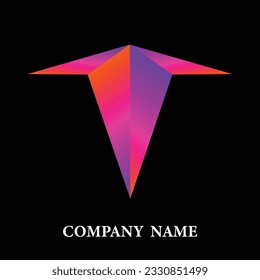 Abstract paper cut airplane symbol logo for corporate company, easily editable logo icon, vector art illustration