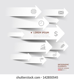 Abstract paper cut arrow background. Vector illustration. can be used for workflow layout, diagram, number options, business step options, banner, web design, infographics