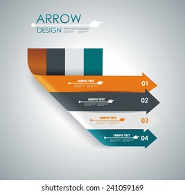 Abstract paper cut arrow background. Can be used for infographics, workflow layout, diagram, number options, business step options, web design. 