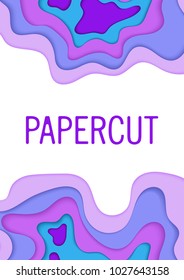 Abstract paper cut art background. Texture papercut layers in gradient vector. Background for printing, postcards, posters.
