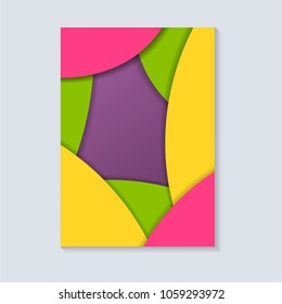 Abstract paper cut background. Paper art element. Realistic paper cut template textured with layered wave.