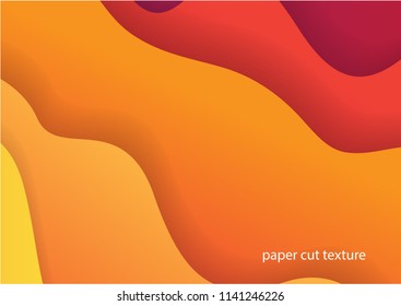 Abstract paper cut background Autumn palette Layered hole 3d illustration Paper carving art Vector design layout for business presentations, flyers, posters, invitations texture.