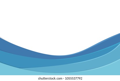 Abstract paper cut background blue white.Vector illustration.