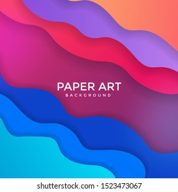 Abstract paper cut background. Colored layered vector 3d illustration. Vector design layout for  posters and background.