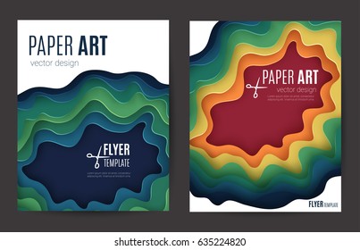 Abstract paper cut background. Colored layered vector hole 3d  illustration. Vector design layout for business presentations, flyers, posters and invitations. Paper carving art.