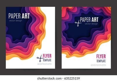 Abstract Paper Cut Background. Colored Layered Vector Hole 3d  Illustration. Vector Design Layout For Business Presentations, Flyers, Posters And Invitations. Paper Carving Art.