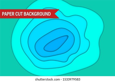 Abstract paper cut background. Colorful print with waves. 3D abstract paper art style, design layout for business presentations, flyers, posters, prints, decoration, cards, brochure cover.