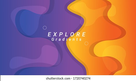 Abstract Paper Cut Background with Colorful Gradient. Purple Violet and Orange Abstract Paper Cut Background.