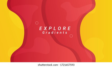 Abstract Paper Cut Background with Colorful Gradient. Red and Yellow Abstract Paper Cut Background.