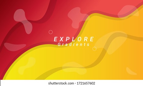 Abstract Paper Cut Background with Colorful Gradient. Red and Yellow Abstract Paper Cut Background.