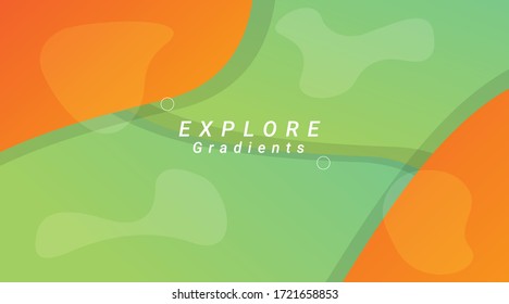 Abstract Paper Cut Background with Colorful Gradient. Light Green and Light  Orange Abstract Paper Cut Background.