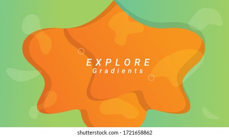 Abstract Paper Cut Background with Colorful Gradient. Light Green and Light  Orange Abstract Paper Cut Background.