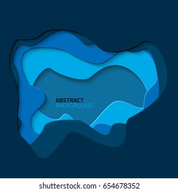 Abstract paper cut background. Colorful vector illustration with 3d effect.