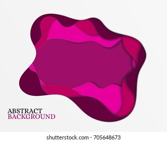 Abstract paper cut background. Colorful vector illustration with 3d effect.