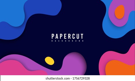 Abstract paper cut background illustration vector