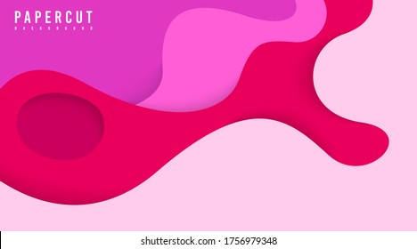 Abstract paper cut background illustration vector