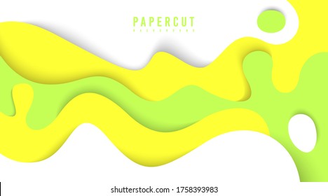 Abstract paper cut background illustration vector