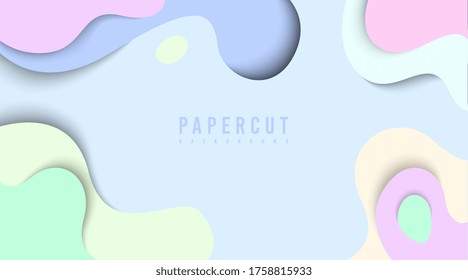 Abstract paper cut background illustration vector