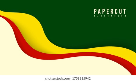 Abstract paper cut background illustration vector