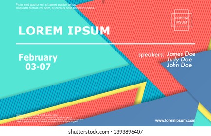 Abstract paper cut background. Material design. Conference design template. Business background. 3d vector illustration.