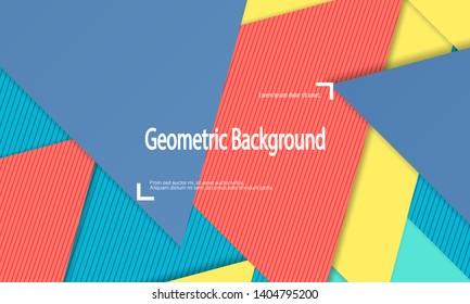 Abstract paper cut background. Material design. Cover layout template. 3d illustration. Vector.