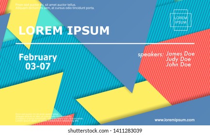 Abstract paper cut background. Material design. Conference design template. Business background. 3d vector illustration.