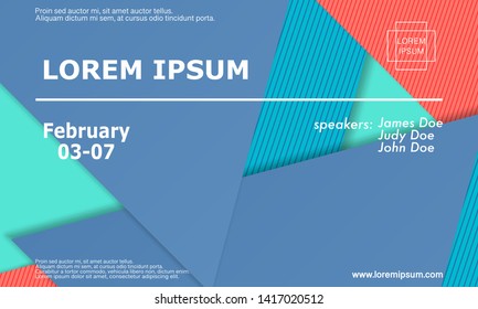 Abstract paper cut background. Material design. Conference design template. Business background. 3d vector illustration.