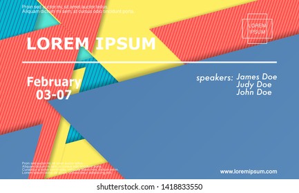 Abstract paper cut background. Material design. Conference design template. Business background. 3d vector illustration.