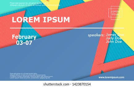 Abstract paper cut background. Material design. Conference design template. Business background. 3d vector illustration.