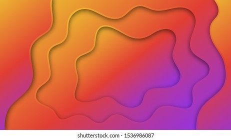 Abstract paper cut background with relief layers. Vector colorful composition with fluid wavy shapes. Applicable for wallpapers, banners, business presentations, flyers, posters and invitations.