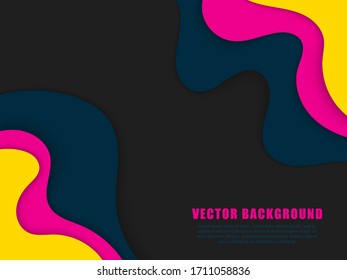 Abstract paper cut background. Vector background with waves.