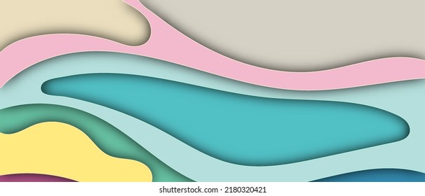 Resumen de fondo de corte de papel. vector de onda 3d diseño capas orgánicas. diseño en blanco para presentaciones de mensajes de texto. fondo de pantalla del volante.