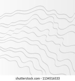 Abstract paper cut background. Wavy white illustration.