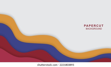 Abstract paper cut background with wavy design