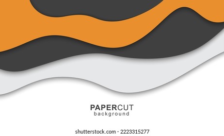 Abstract paper cut background with wavy design