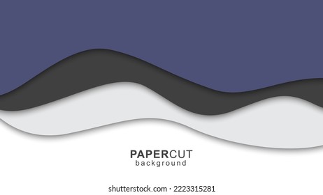 Abstract paper cut background with wavy design