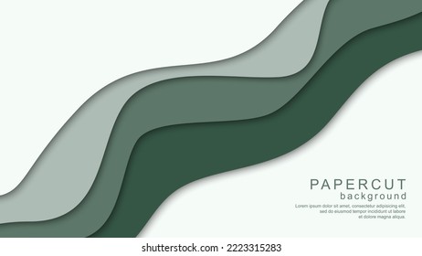 Abstract paper cut background with wavy design