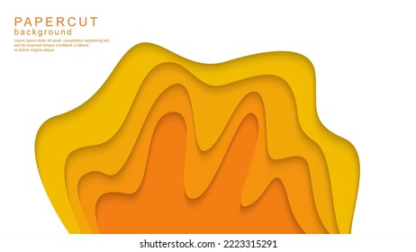 Abstract paper cut background with wavy design