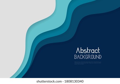  Abstraktes Papier in blauem Hintergrund Design, Abstraktes Design des Vektorgrafik-Reliefs, abstrakte Hintergrundvorlage für Webbanner, Flyer, Präsentationen. Abdeckungen.