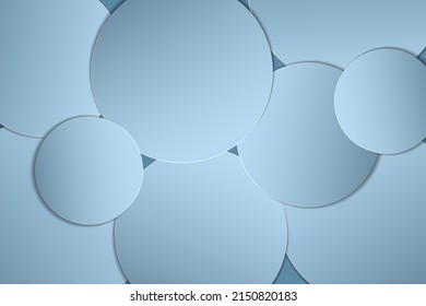 Abstract paper cut. Abstract blue circles, geometric form. Horizontal banners. Minimal Mock up. Vector illustration.