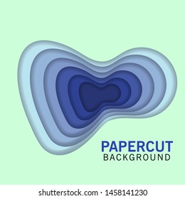 Abstract paper cut blue gradient background