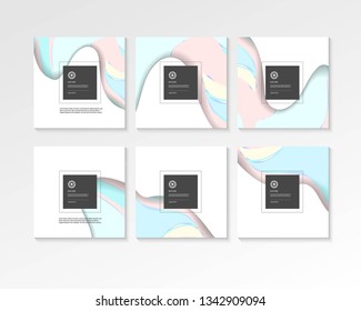 Abstract paper cut concept square backgrounds 