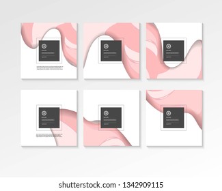 Abstract paper cut concept square backgrounds 